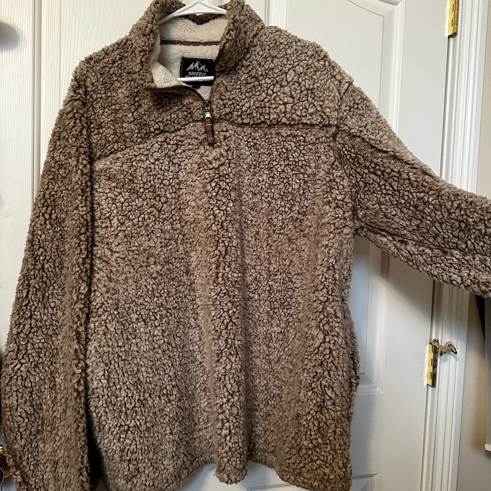 Brown Sherpa Fleece Pullover